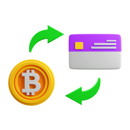 Bitcoin Card Exchange  3D Icon