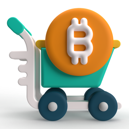 Carrello bitcoin  3D Icon