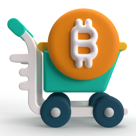 Carrello bitcoin  3D Icon