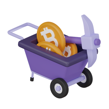Bitcoin Cart  3D Icon
