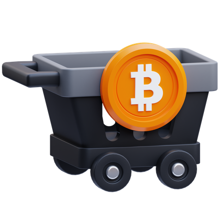 ビットコインカート  3D Icon