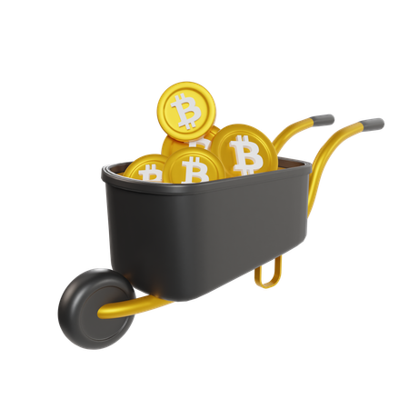 Bitcoin Cart  3D Icon