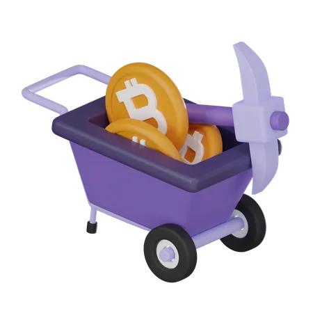 Bitcoin Cart  3D Icon