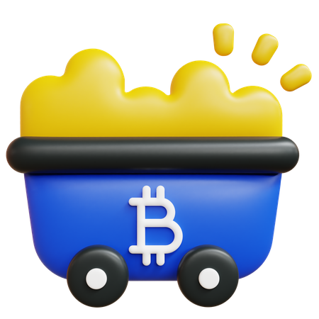 Bitcoin Cart  3D Icon