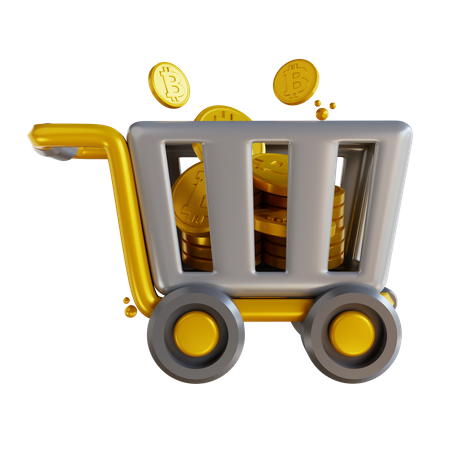 Bitcoin Cart  3D Icon