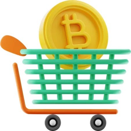 Bitcoin Cart  3D Illustration