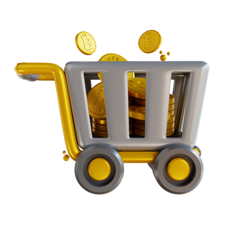 Bitcoin Cart  3D Illustration