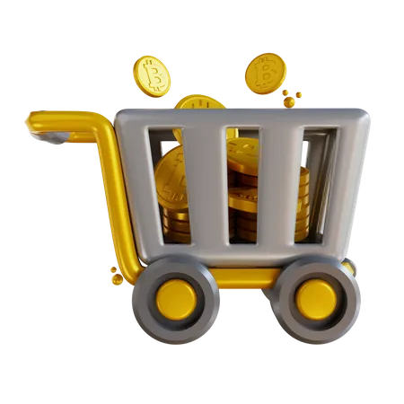 Bitcoin Cart 3D Illustration