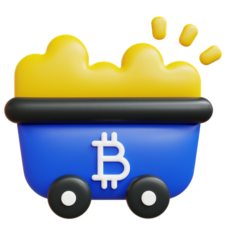 Bitcoin Cart  3D Icon