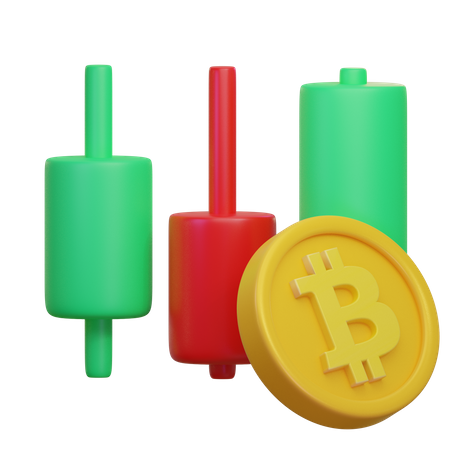 Gráfico de velas bitcoin  3D Icon