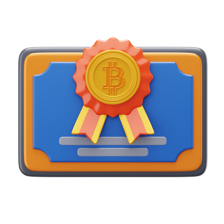 ビットコイン証明書  3D Icon