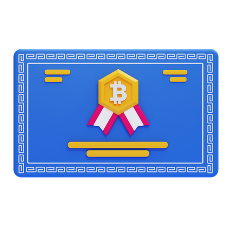 Bitcoin Certificate  3D Icon