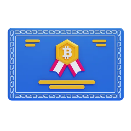 Bitcoin Certificate  3D Icon