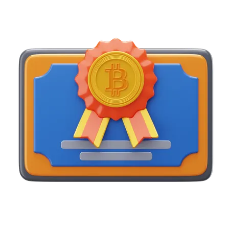 Bitcoin Certificate  3D Icon