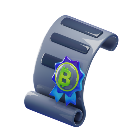 Bitcoin Certificate  3D Icon