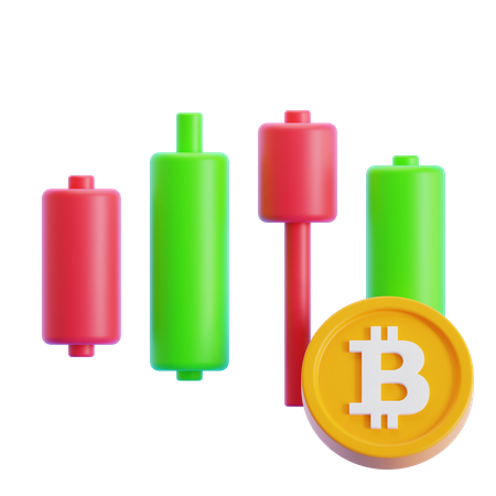 Graphique en chandelier Bitcoin  3D Icon