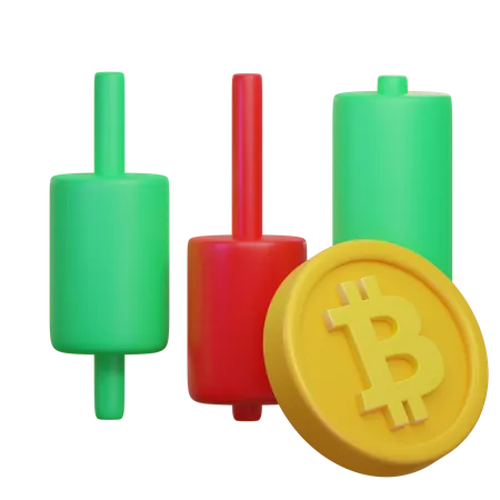 Graphique en chandelier Bitcoin  3D Icon