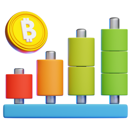 Bitcoin Chart  3D Icon