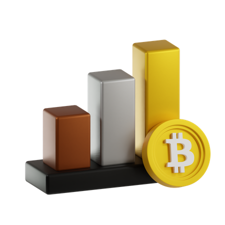 Bitcoin Chart  3D Icon