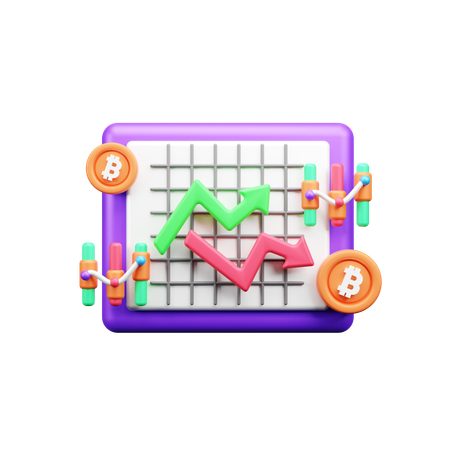 Bitcoin Chart  3D Icon