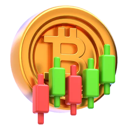 Bitcoin Chart  3D Icon