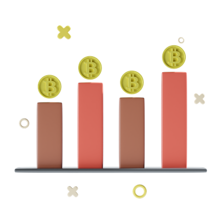 Bitcoin Chart  3D Icon