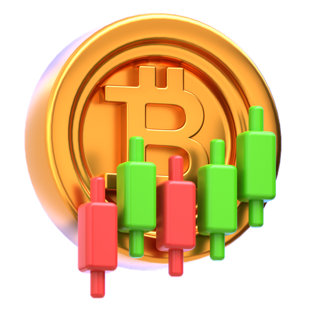 Bitcoin Chart  3D Icon