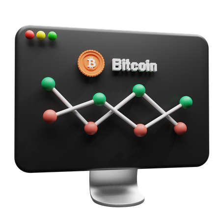 Bitcoin Chart  3D Illustration