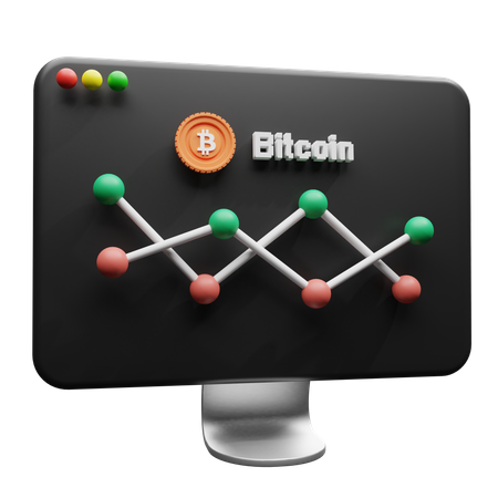 Bitcoin Chart 3D Illustration