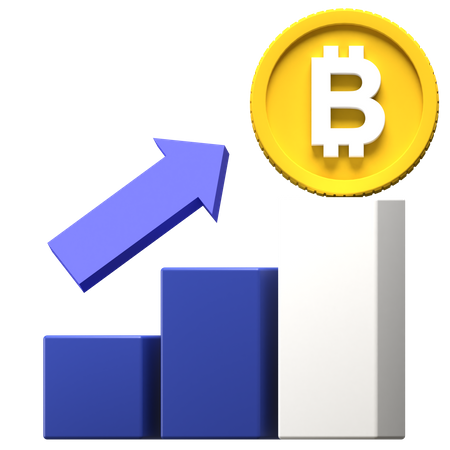 Bitcoin Chart  3D Illustration