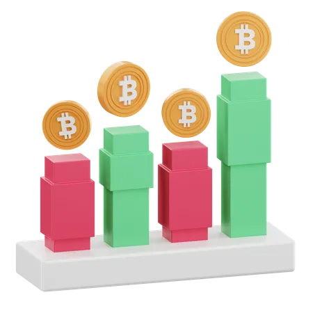 Bitcoin Chart 3 D Illustration 3D Icon