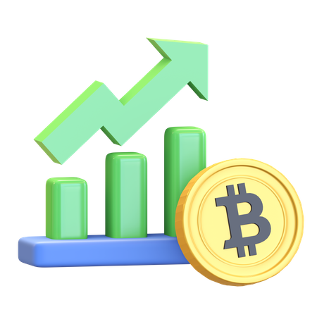 Bitcoin Chart Bullish  3D Icon