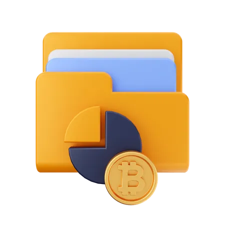 Bitcoin Chart Folder  3D Icon