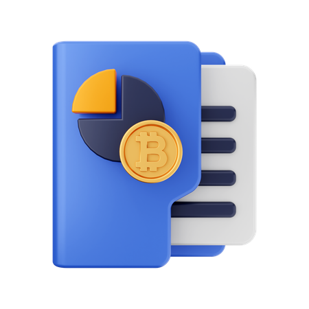 Bitcoin-Diagrammordner  3D Icon