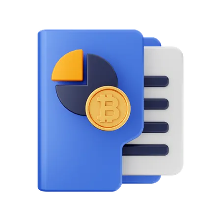 Bitcoin-Diagrammordner  3D Icon