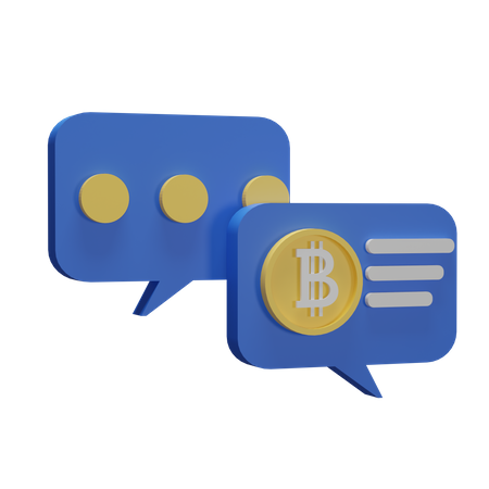 Bitcoin chat  3D Illustration