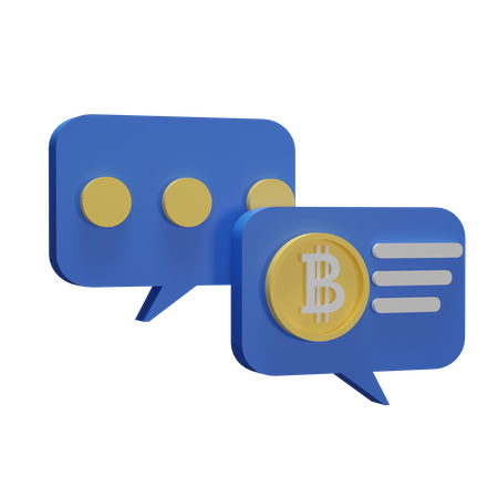 Bitcoin chat 3D Illustration