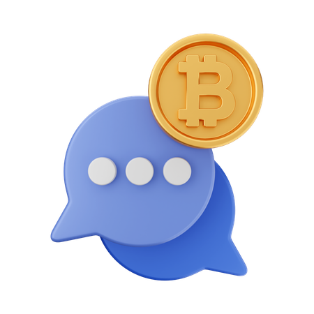Bitcoin Chat 3D Icon