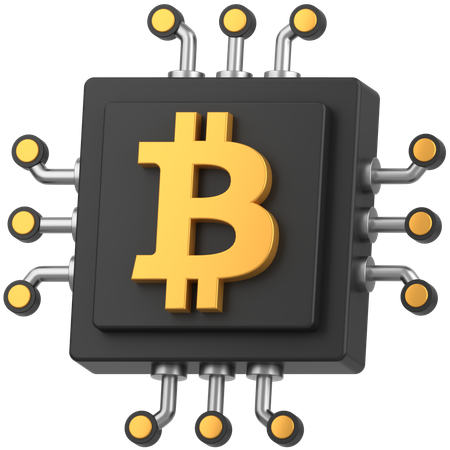 Chip de bitcoin  3D Icon