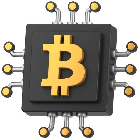 Chip de bitcoin  3D Icon