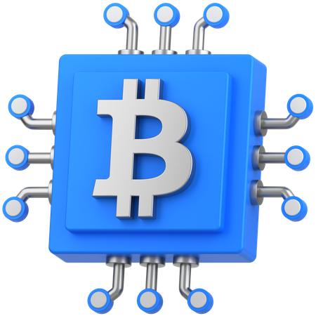 Chip de bitcoin  3D Icon