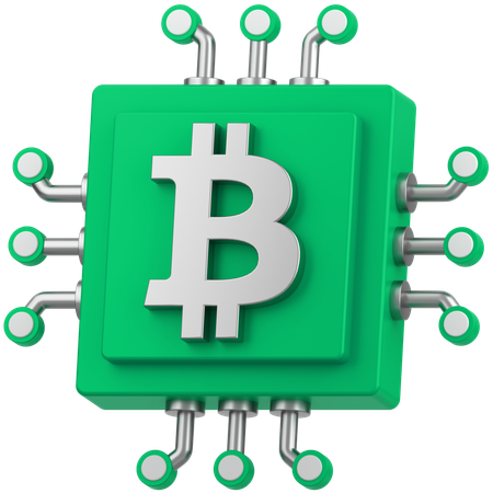 Bitcoin Chip  3D Icon