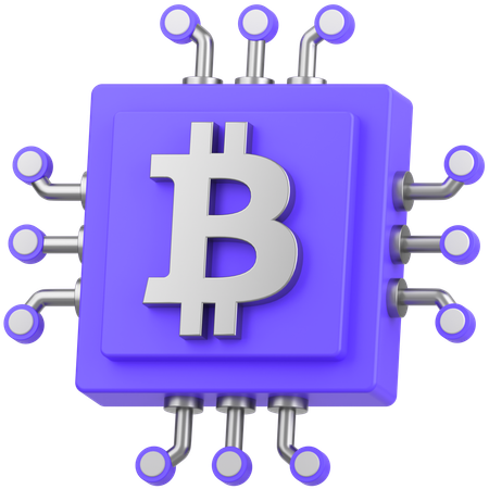 Bitcoin Chip  3D Icon