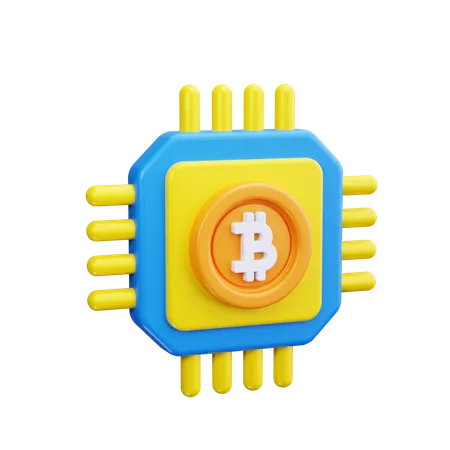 Bitcoin Chip  3D Icon