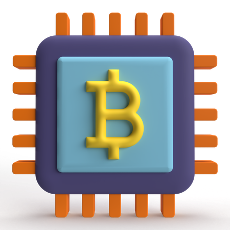 Bitcoin Chip  3D Icon