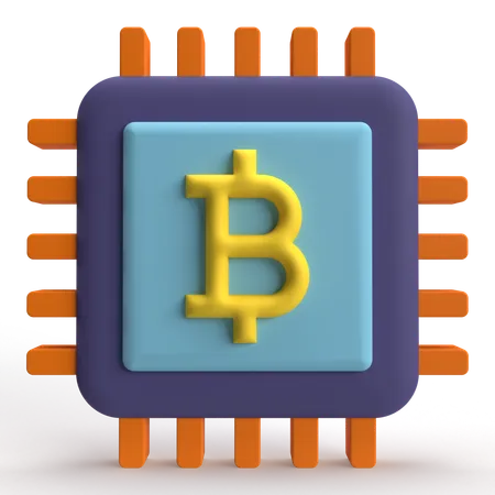 Bitcoin Chip  3D Icon