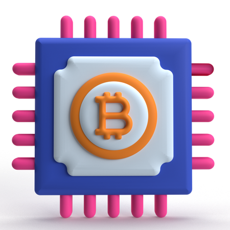 Bitcoin Chip  3D Icon