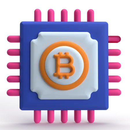 Bitcoin Chip  3D Icon