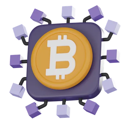 Bitcoin Chip  3D Icon