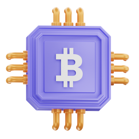 Bitcoin Chip  3D Icon